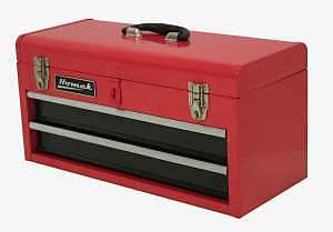 Homak RD01022001 Tool Box, 1680 cu-in, Steel, Red, 8.63 x 20 x 7.88 in Outside, 2-Drawer
