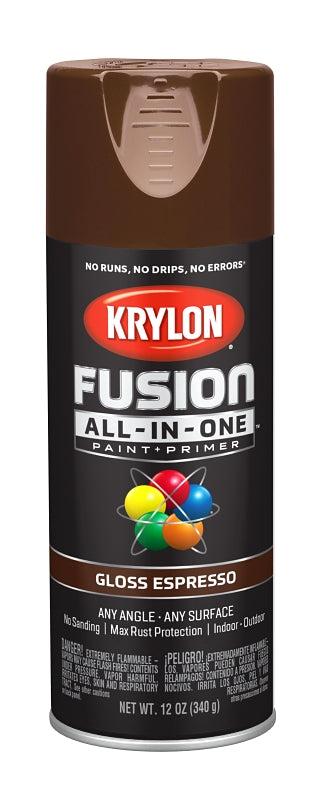 Krylon K02707007 Spray Paint, Gloss, Espresso, 12 oz, Can