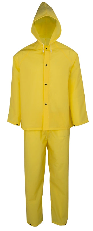 Diamondback RS2-01-XXL Rain Suit, 2XL, 44 in Inseam, EVA, Yellow, Hooded Collar, Snap Down Storm Flap Closure