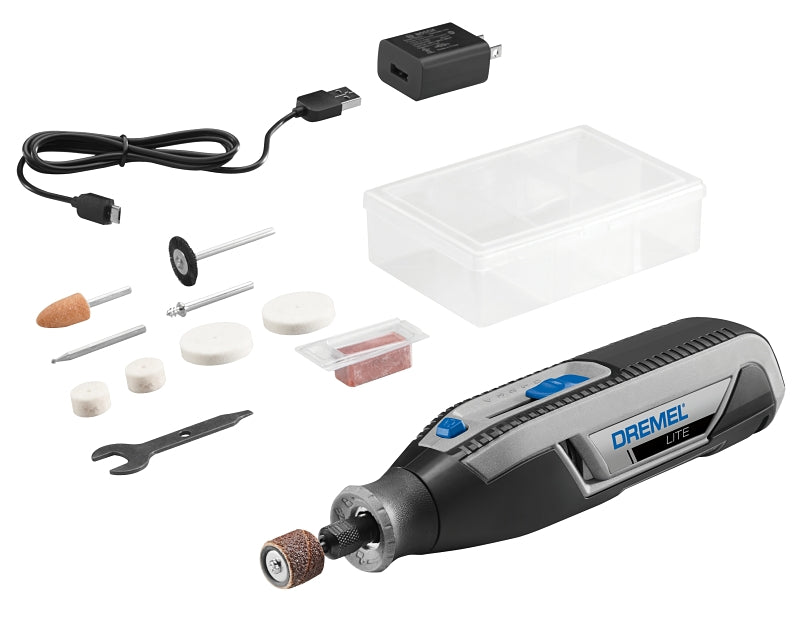 Dremel Lite 7760-N/10 Rotary Tool, Battery Included, 4 V, 2 Ah, 1/8 in Chuck, Keyed Chuck, 8000 to 25,000 rpm Speed