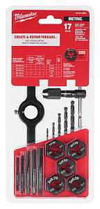 Milwaukee 49-22-5601 Tap and Die Set, 17-Piece, HCS, Black Oxide