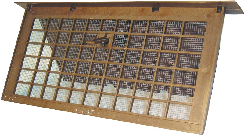 Witten Vent PMD-1BROWN Foundation Vent, 72 sq-in Net Free Ventilating Area, Mesh Grill, Polypropylene, Brown