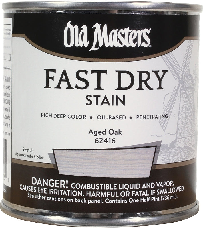 Old Masters 62416 Fast Dry Stain, Aged Oak, Liquid, 1/2 pt