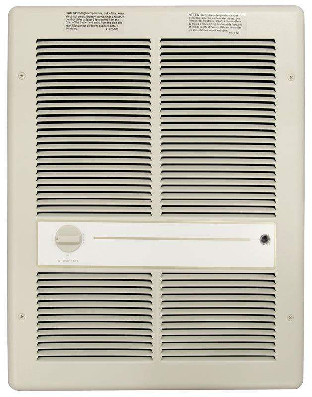 TPI HF3316TRP Heater, 14.4/16.6 A, 208/240 V, 6868 to 13648 Btu, 175 cfm Air, Ivory