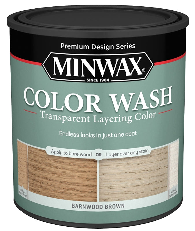 Minwax 401140000 Wood Stain, Barnwood Brown, Liquid, 1 qt