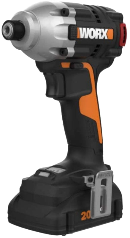 WORX WX261L Cordless Impact Driver with Brushless Motor, Battery Included, 20 V, 2 Ah, 1/4 in Drive, 4000 bpm IPM