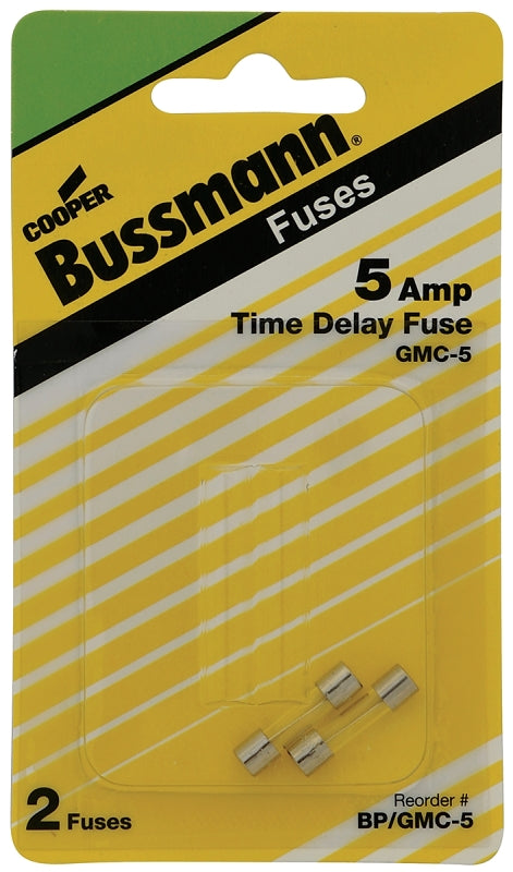 Bussmann BP/GMC-5 Time Delay Fuse, 5 A, 125 V, 10 kA Interrupt, Glass Body