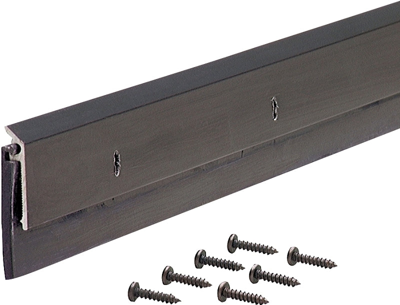 M-D 69609 Door Sweep, 48 in L, 1-1/4 in W, Aluminum Flange, EPDM Rubber Insert