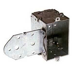 Raco 529 Switch Box, 1-Gang, 1-Outlet, 3-Knockout, 1/2 in Knockout, Steel, Gray, Galvanized, LB Bracket