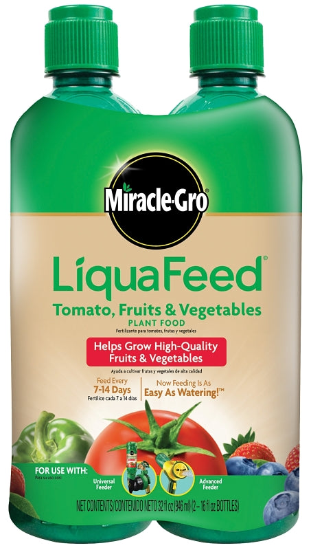 Miracle-Gro LiquaFeed 1004402 Tomato/Fruit and Vegetable Plant Food, 16 oz Bottle, Liquid, 9-4-9 N-P-K Ratio