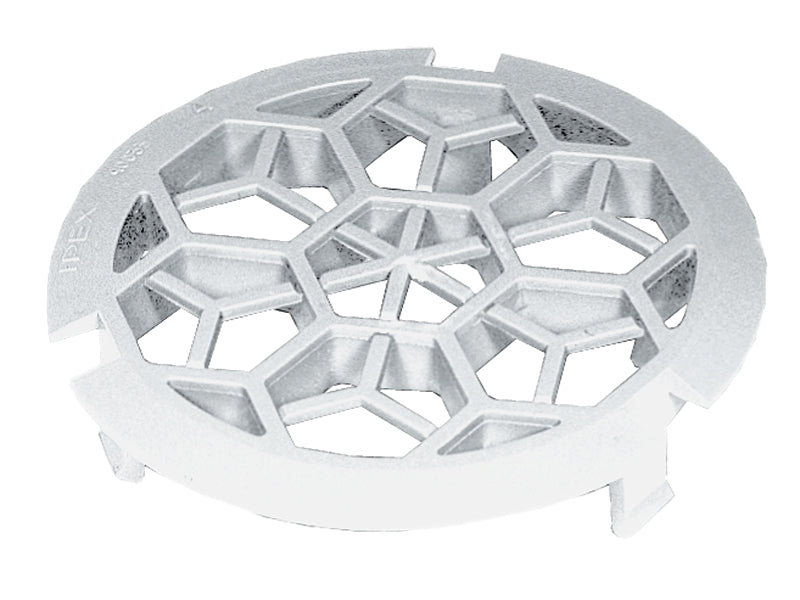 IPEX 40033 Floor Grate, 4 in Dia, Polypropylene, White