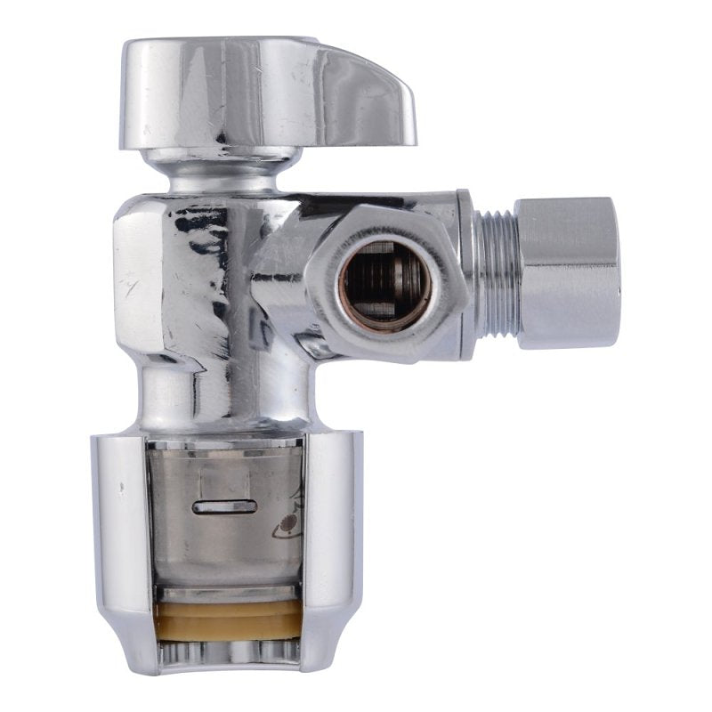 SharkBite Max UR25558 Ball Valve, 1/2 x 3/8 x 3/8 in Connection, Push-to-Connect x Compression x Compression