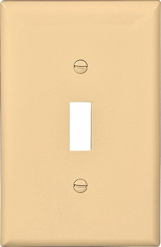 Eaton Wiring Devices PJ1V Wallplate, 4-7/8 in L, 3-1/8 in W, 1 -Gang, Polycarbonate, Ivory, High-Gloss