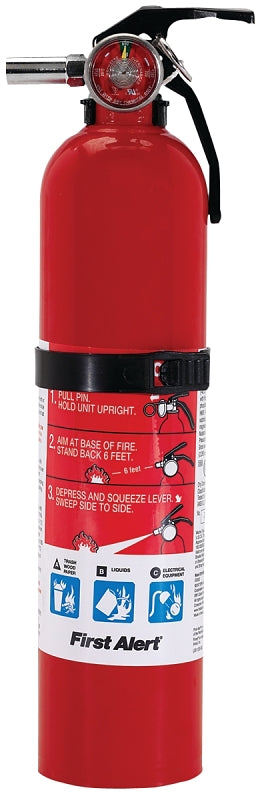 First Alert HOME1 Fire Extinguisher, 2.5 lb, Mono Ammonium Phosphate, 1-A:10-B:C Class