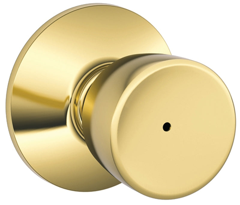 Schlage F40VBEL605 Privacy Lockset, Tulip Design, Knob Handle, Bright Brass, Metal, Interior Locking
