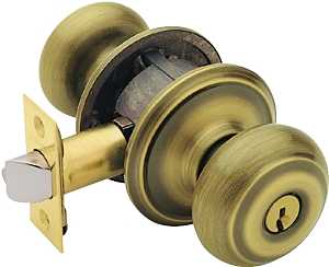 Schlage Georgian Series F51A VGEO609K4 Entry Knob, Knob Handle, Antique Brass, Metal, C Keyway, Residential, 2 Grade