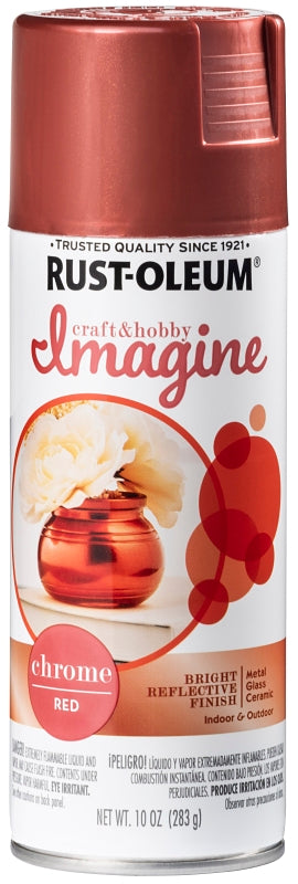 Rust-Oleum Imagine 353332 Craft Spray Paint, Chrome, Red, 10 oz, Can