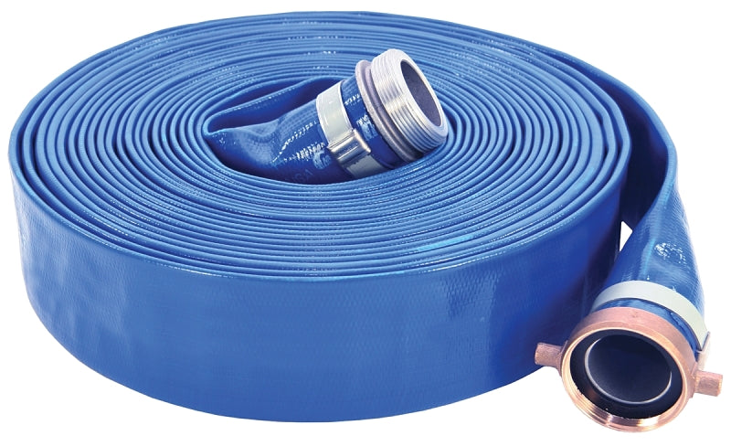 Abbott Rubber 1148-2000-50-CE Water Discharge Hose, 50 ft L, Female x Male, PVC, Blue