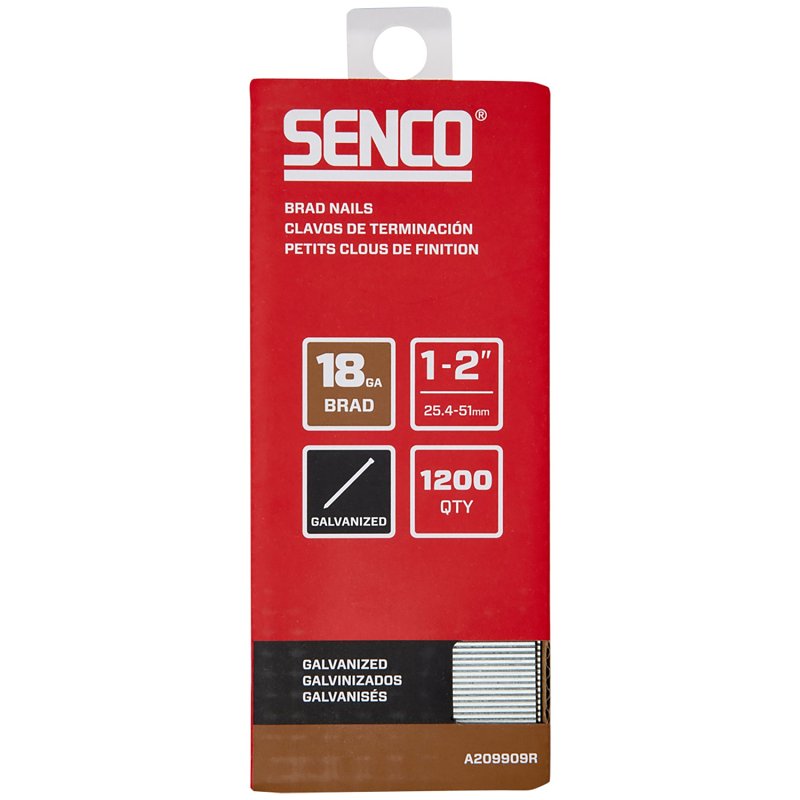 Senco A209909R Brad Nail Strip Assortment, 1, 1-1/4, 1-1/2, 1-5/8, 1-3/4, 2 in L, 18 ga, Galvanized/Plain, Medium Head