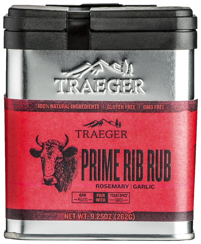 Traeger SPC173 Prime Rib Rub, Garlic, Rosemary Flavor, 9.25 oz Tin