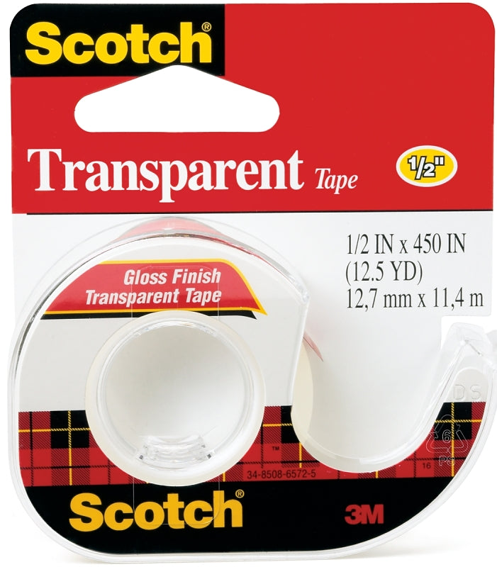 Scotch 144 Office Tape, 450 in L, 1/2 in W, Acetate Backing