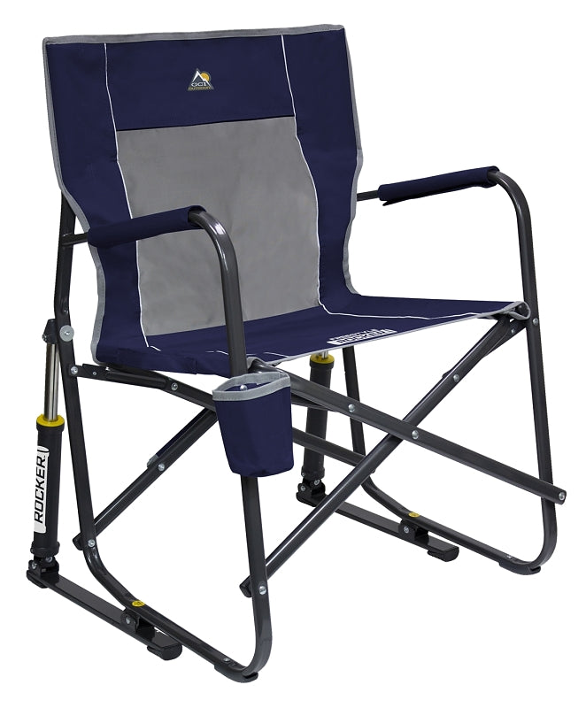 GCI Outdoor 37060 Freestyle Rocker Chair, 25 in OAW, 24 in OAD, 34.8 in OAH, Fabric/Plastic/Steel, Indigo Blue