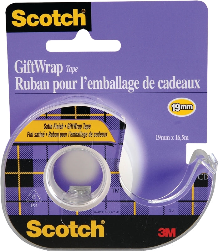 Scotch 15 Giftwrap Tape, 650 in L, 3/4 in W