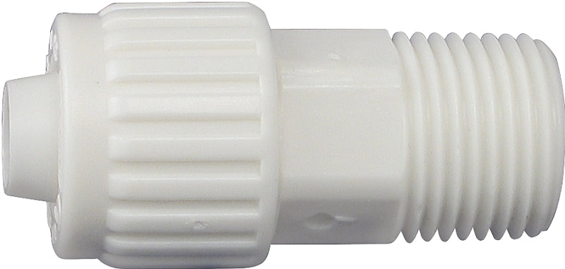 Flair-It 16852 Tube to Pipe Adapter, 1/2 x 3/8 in, PEX x MPT, Polyoxymethylene, White