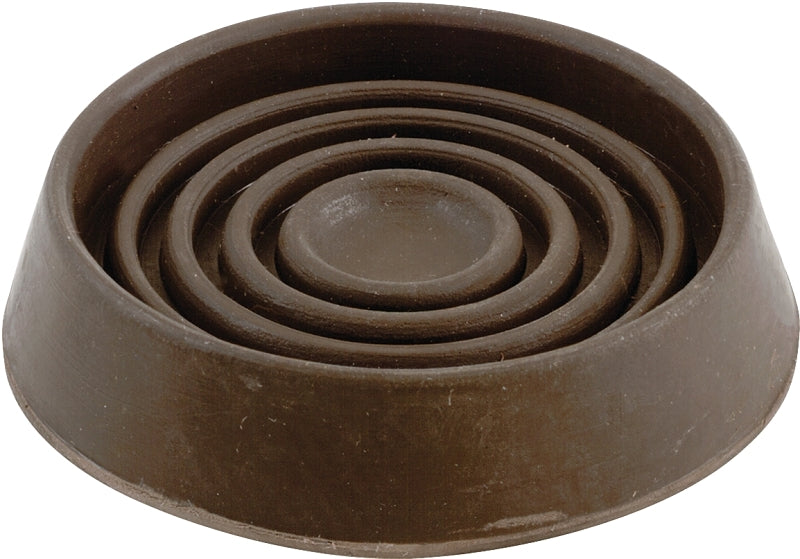 Shepherd Hardware 9075 Caster Cup, Rubber, Brown, 4/PK