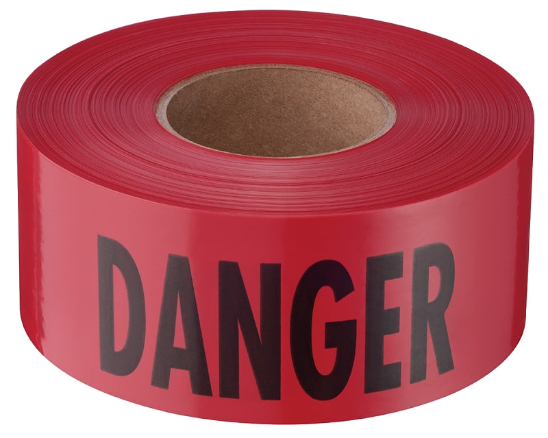 Empire 711004 Barricade Tape, 1000 ft L, 3 in W, Black/Red, Plastic