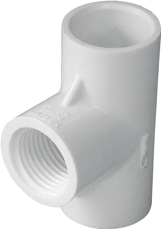 IPEX 435851 Pipe Tee, 1/2 in, Socket x Socket x FPT, PVC, White, SCH 40 Schedule, 150 psi Pressure