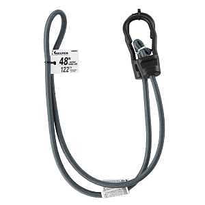 Keeper A06095Z Bungee Cord, 48 in L, Rubber, Gray, Hook End