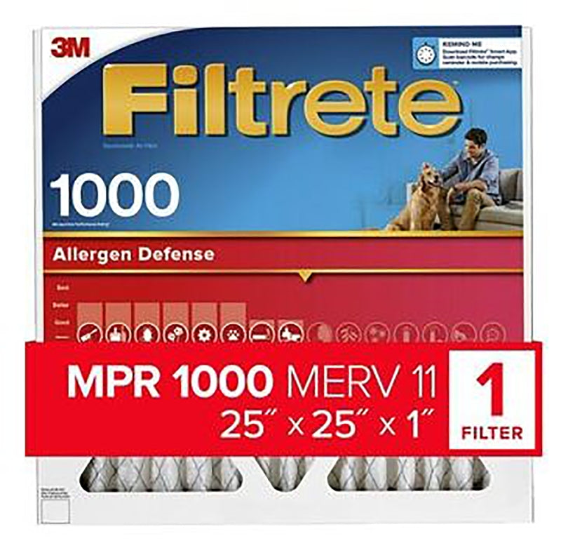 Filtrete AL15-4 Air Filter, 25 in L, 25 in W, 11 MERV, 1000 MPR, Polypropylene Frame