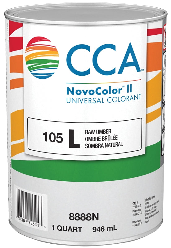 CCA NovoColor II Series 076.008888N.005 Universal Colorant, Raw Umber, Liquid, 1 qt