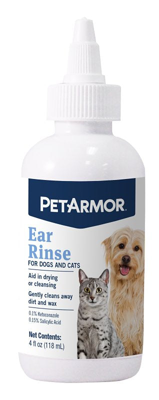 PetArmor 2697 Ear Rinse, Liquid, 4 oz Squeeze Bottle