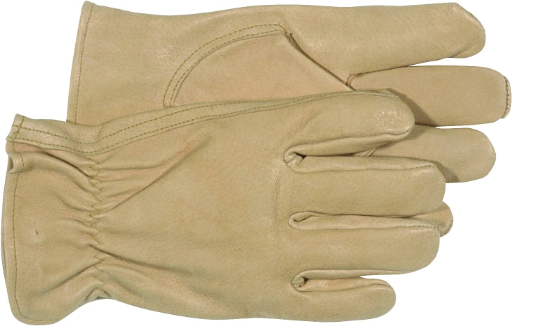 Boss B83071-L Gloves, Men's, L, 8 to 8-3/8 in L, Keystone Thumb, Elastic Cuff, Pigskin Leather, White