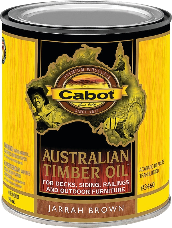 Cabot 140.0003460.005 Australian Timber Oil, Jarrah Brown, Liquid, 1 qt