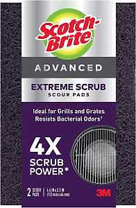 Scotch-Brite 77222-R Extreme Scrub Scour Pad, 4.4 in L, 2-1/2 in W, Purple