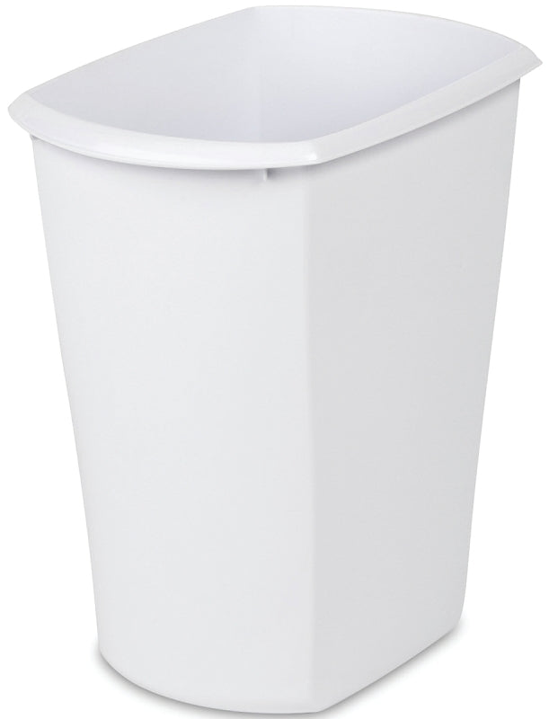 Sterilite 10518006 Waste Basket, 3 gal Capacity, White, 13 in H