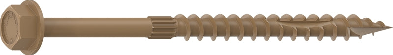 Camo 0364200 Structural Screw, 1/4 in Thread, 4 in L, Hex Head, Hex Drive, Sharp Point, PROTECH Ultra 4 Coated, 10