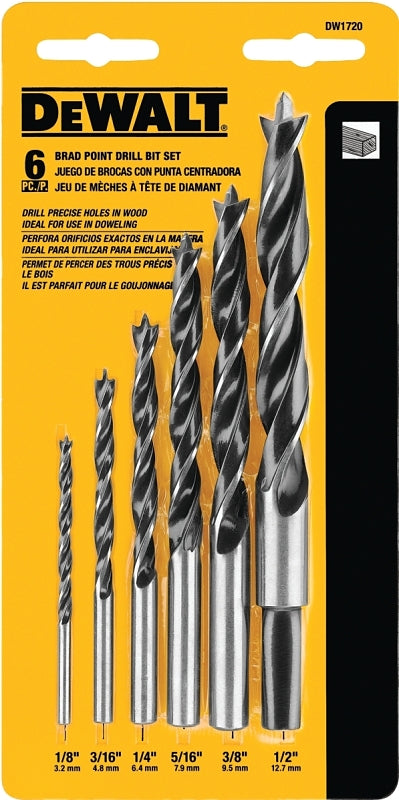 DeWALT DW1720 Drill Bit Set, 6-Piece, Steel