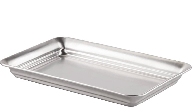 Interdesign 2870 Bathroom Tray, 9.7 in L, 6.3 in W, 1 in H, Stainless Steel, Silver