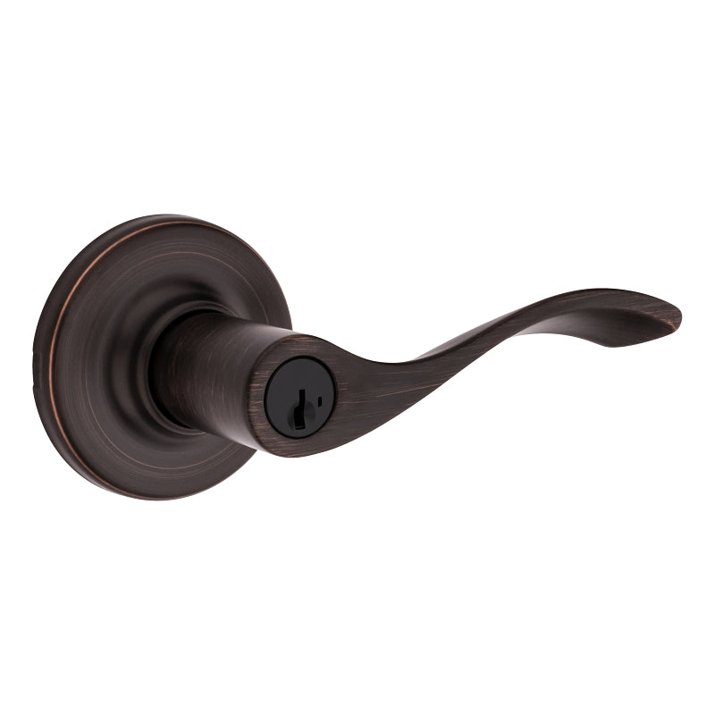 Kwikset 94050-674 Entry Door Lockset, Lever Handle, Venetian Bronze, Zinc, KW1, SC1 Keyway, Residential, 3 Grade