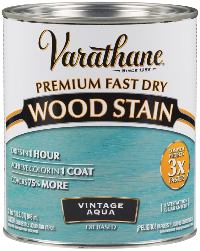 Varathane 297427 Wood Stain, Vintage Aqua, Liquid, 1 qt, Can