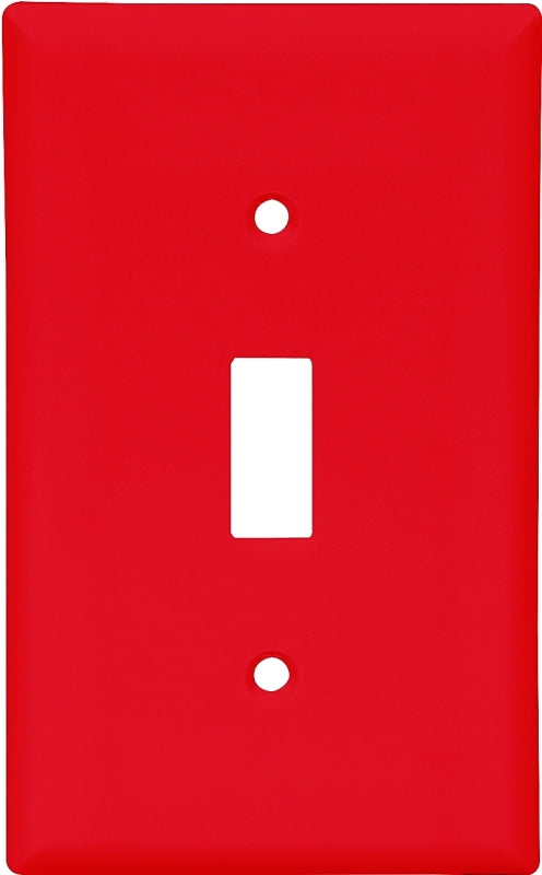 Eaton Wiring Devices 5134RD-BOX Wallplate, 4-1/2 in L, 2-3/4 in W, 1 -Gang, Nylon, Red, High-Gloss