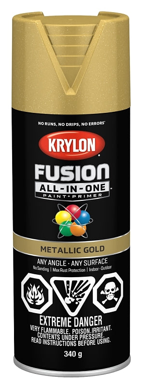 Krylon 427700007 Metallic Spray Paint, Metallic, Gold, 12 oz, Can