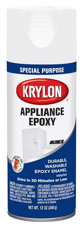 Krylon K03201777 Appliance Epoxy Spray, White, 12 oz, Can