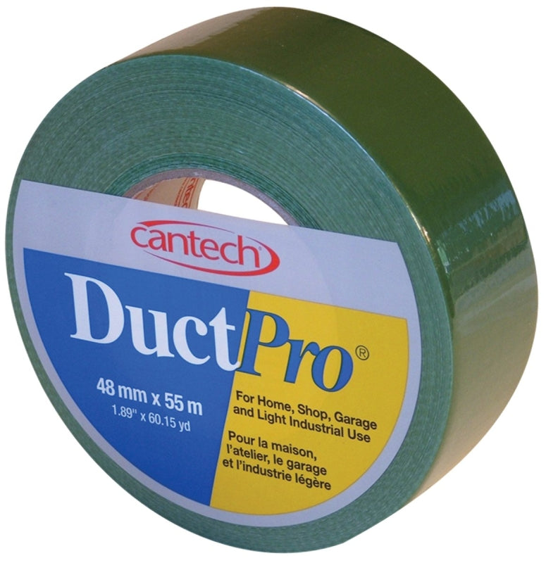 Cantech DUCTPRO 39707 Duct Tape, 55 m L, 48 mm W, Polyethylene Backing, Green