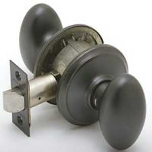 Schlage Siena Series F10VSIE716 Passage Knob, Metal, Aged Bronze, 2-3/8, 2-3/4 in Backset, 1-3/8 to 1-3/4 in Thick Door