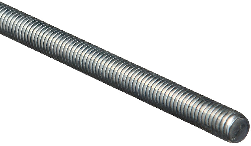 Stanley Hardware N179-614 Threaded Rod, 7/16-14 Thread, 72 in L, A Grade, Steel, Zinc, UNC Thread